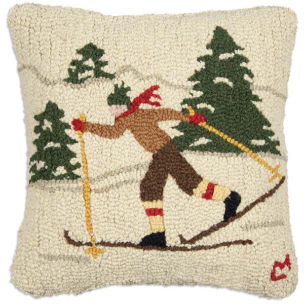 Cross Country Skier chandler 4 corners throw pillow